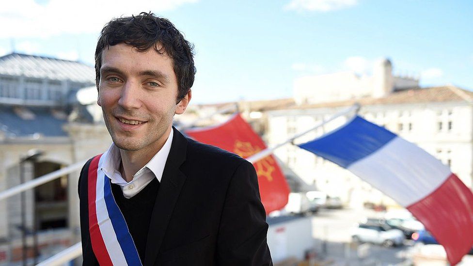 French Front National (FN) far right party mayor of Beaucaire, Julien Sanchez,