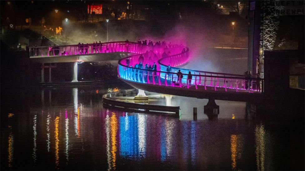 Bristol Light Festival City lit by interactive lights BBC News