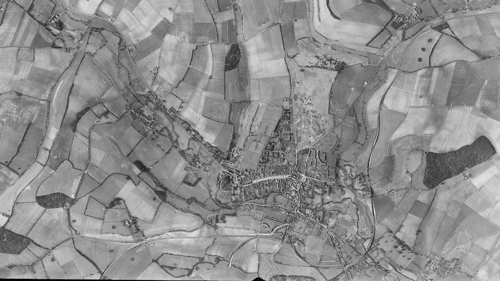 Aerial of Marlborough in Wiltshire taken 8 March 1944