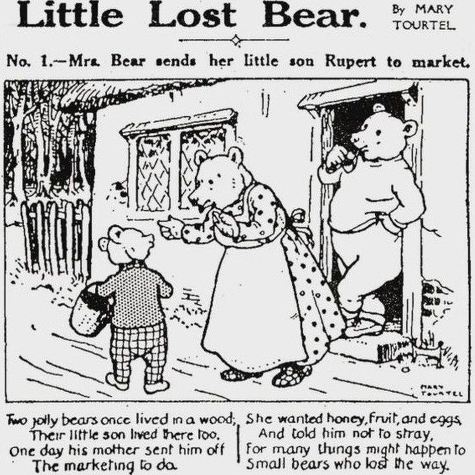 First illustration of Little Lost Bear from Daily Express