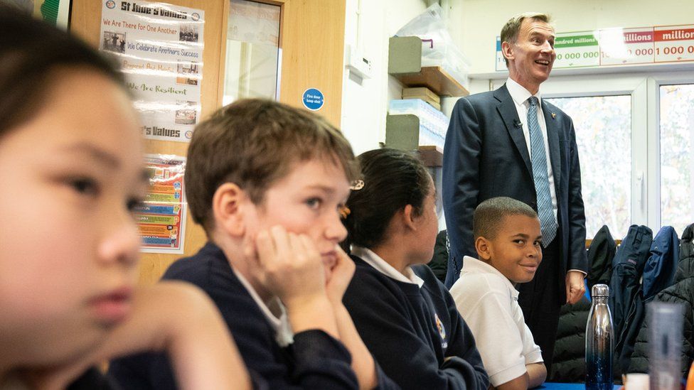 Jeremy Hunt met pupils at St Jude’s Church of England Primary School