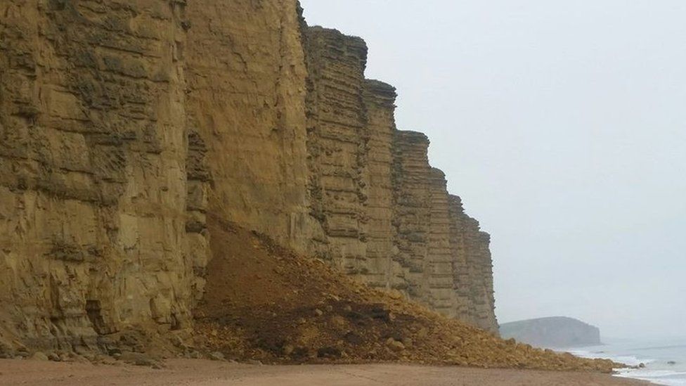 Cliff fall at West Bay