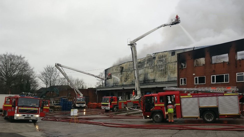 Rochdale fire Homes evacuated after industrial unit blaze BBC News