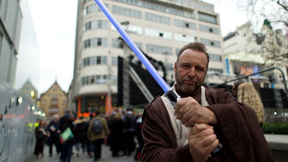 Star Wars fan dressed as Jedi