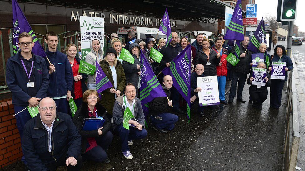 Unison workers strike in Belfast