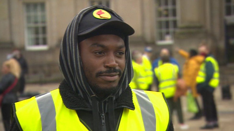 Protester Jonathan Djamba