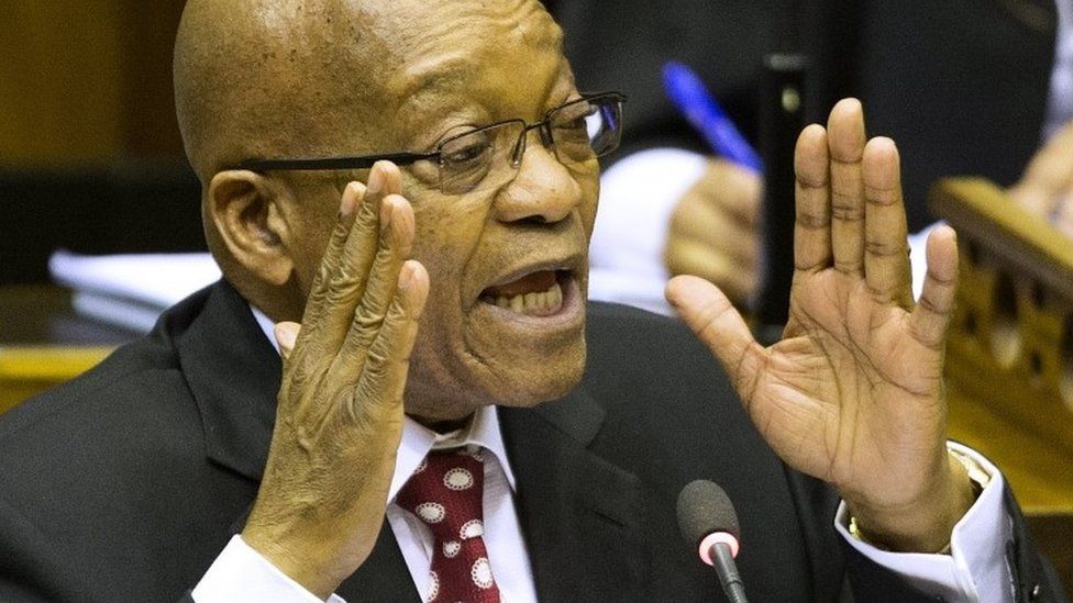 Jacob Zuma speaks in parliament