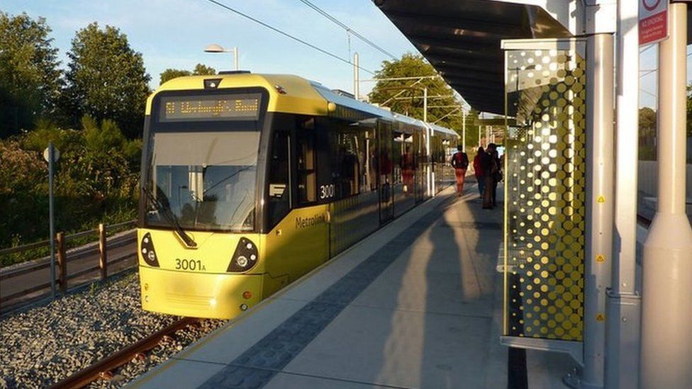 Woman hit by tram while crossing tracks in Chorlton-cum-Hardy - BBC News