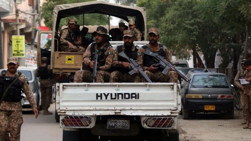 pakistan army on polling day in karachi