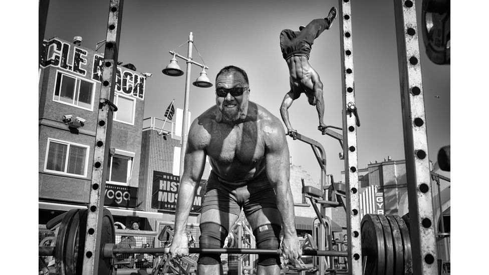 Bodybuilders at the Muscle Beach Gym