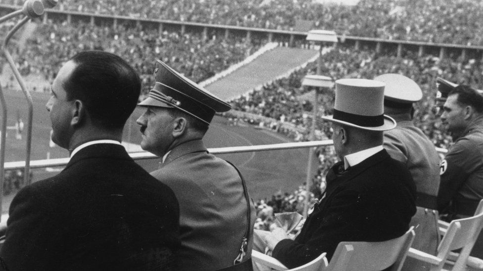 Adolf Hitler watching the 1936 Olympics