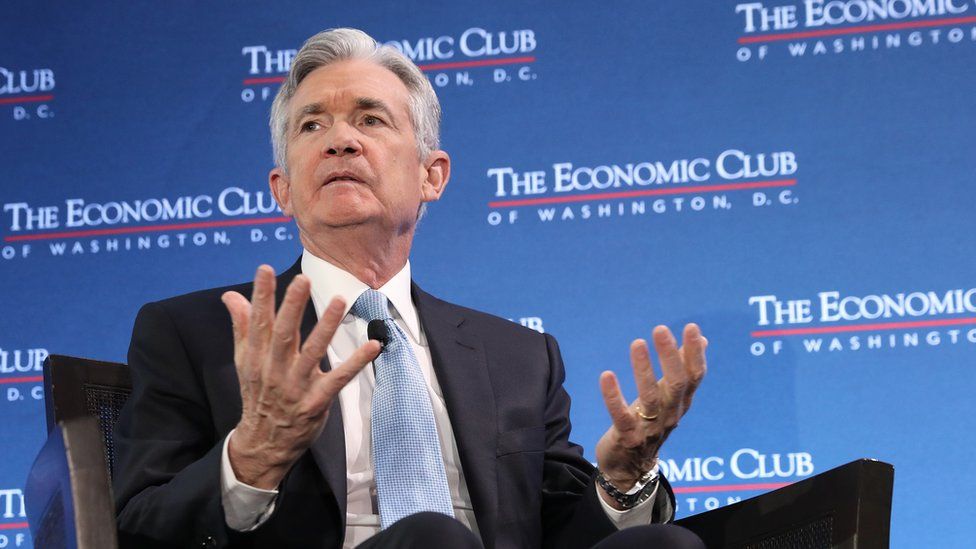 Federal Reserve Board Chairman Jerome Powell speaks at the Economic Club of Washington January 10, 2019 in Washington, DC.