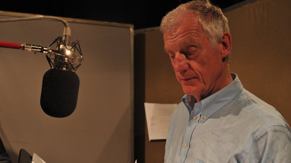 Richard Franklin at the BBC studios recording a Doctor Who audiobook in June 2009