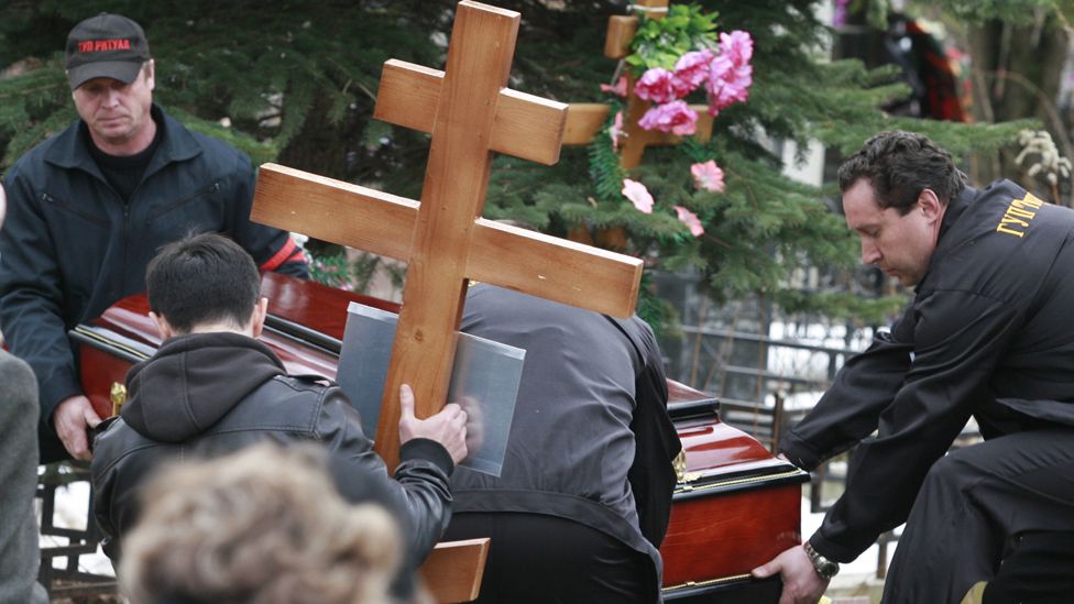 Burial in Moscow, 1 Apr 10
