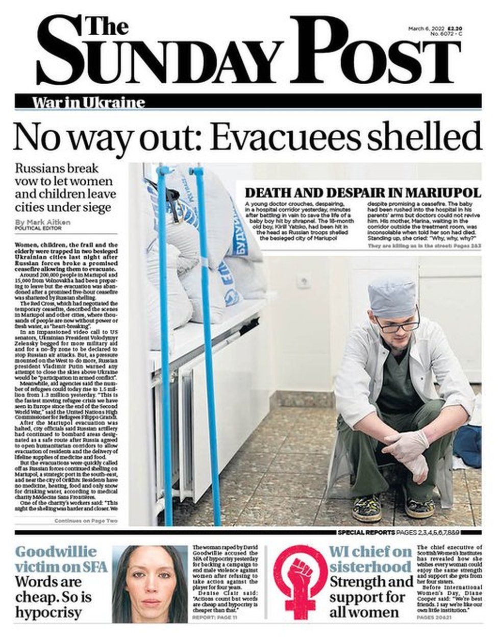 Scotland's papers: No way out as 'merciless' Putin shells evacuees ...