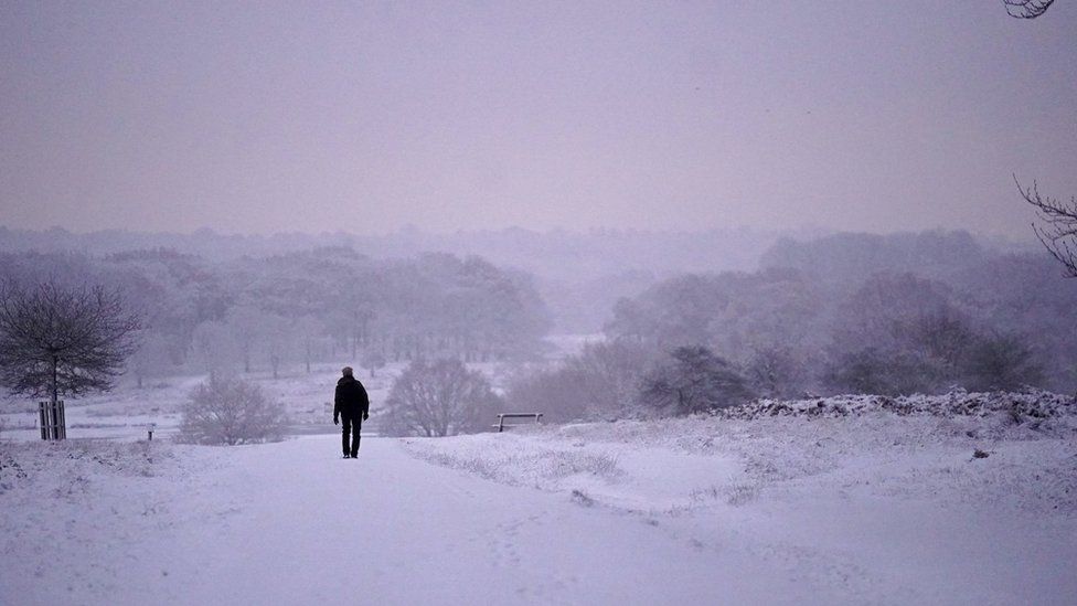 Snow-covered Richmond Park