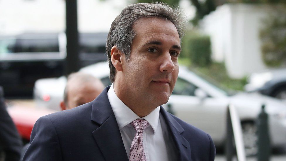 Michael Cohen, pictured arriving to an interview by the Senate Intelligence Committee in 2017
