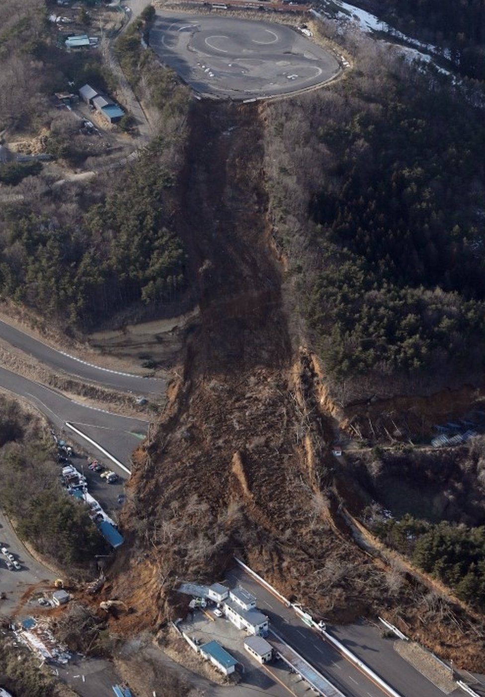 A landslide at the Ebisu circuit, Japan