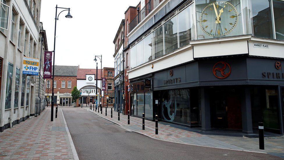 A view of an empty street, following a local lockdown imposed amid the coronavirus disease (COVID-19) outbreak, in Leicester,