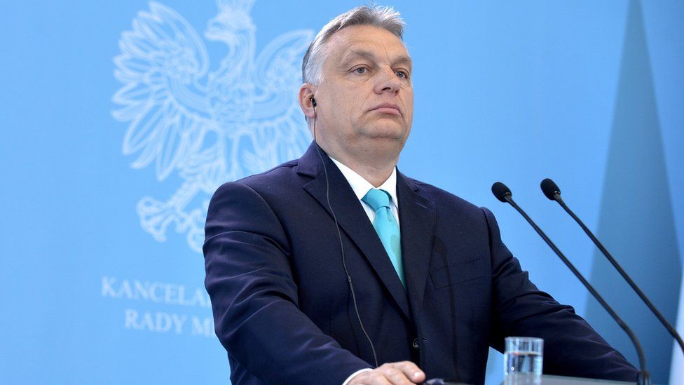 Hungarian Prime Minister Viktor Orban speaks in Warsaw