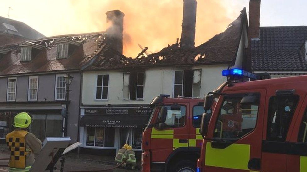 Fire in Halesworth, Suffolk