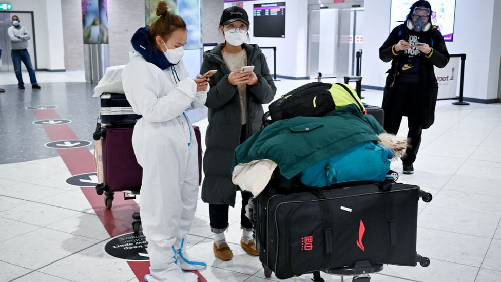 People arriving at Edinburgh Airport