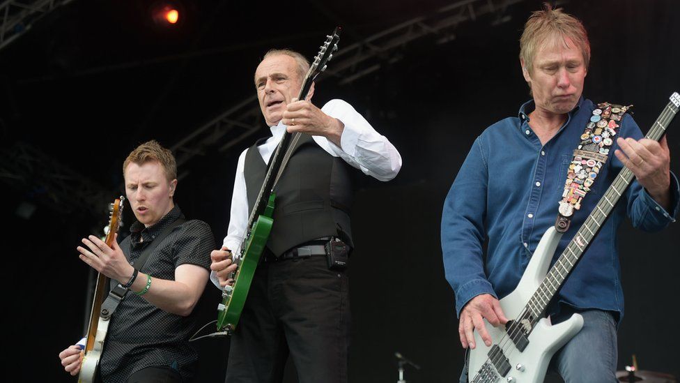 Status Quo perform at the BMW PGA Championship at Wentworth on May 27, 2017 in Virginia Water, England.