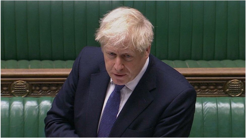 Boris Johnson at PMQs on 21 October