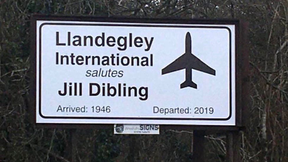 The sign, altered to include Jill Dibling's name