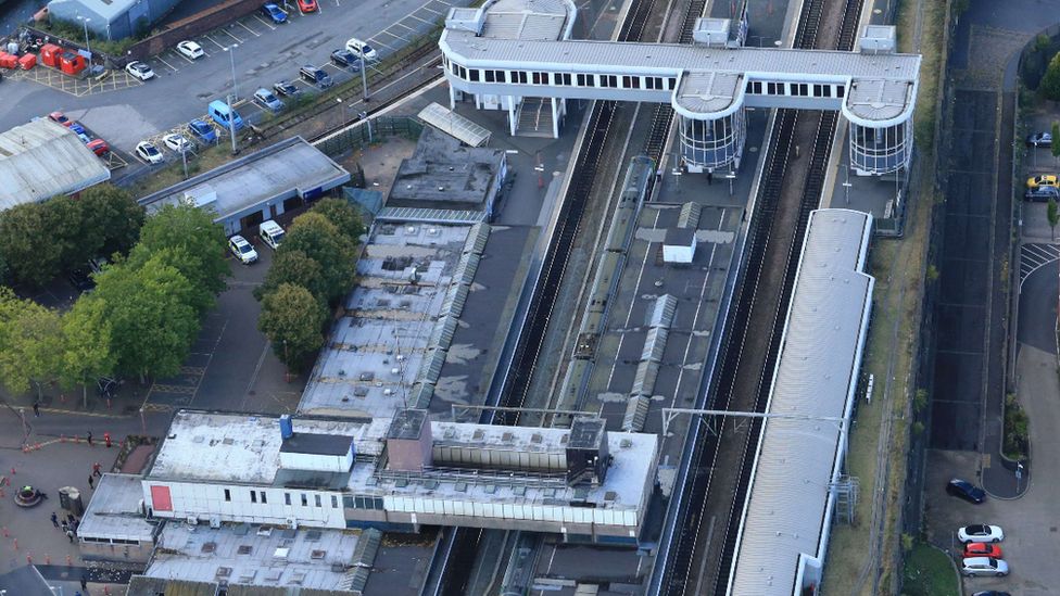 Aerial of Wolverhampton railway station