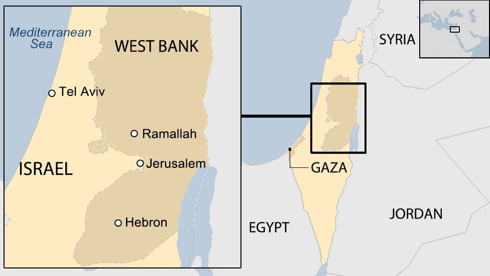 map of the West Bank
