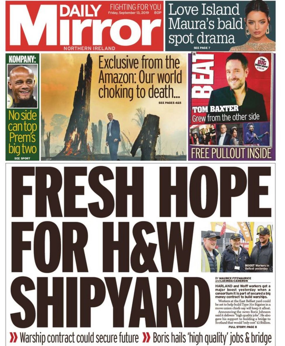 NI Paper Review: Hope For Shipyard And Fears For Border - BBC News