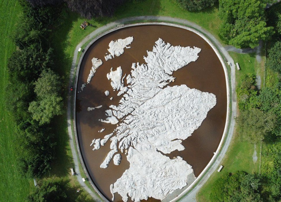 Map of Scotland from above