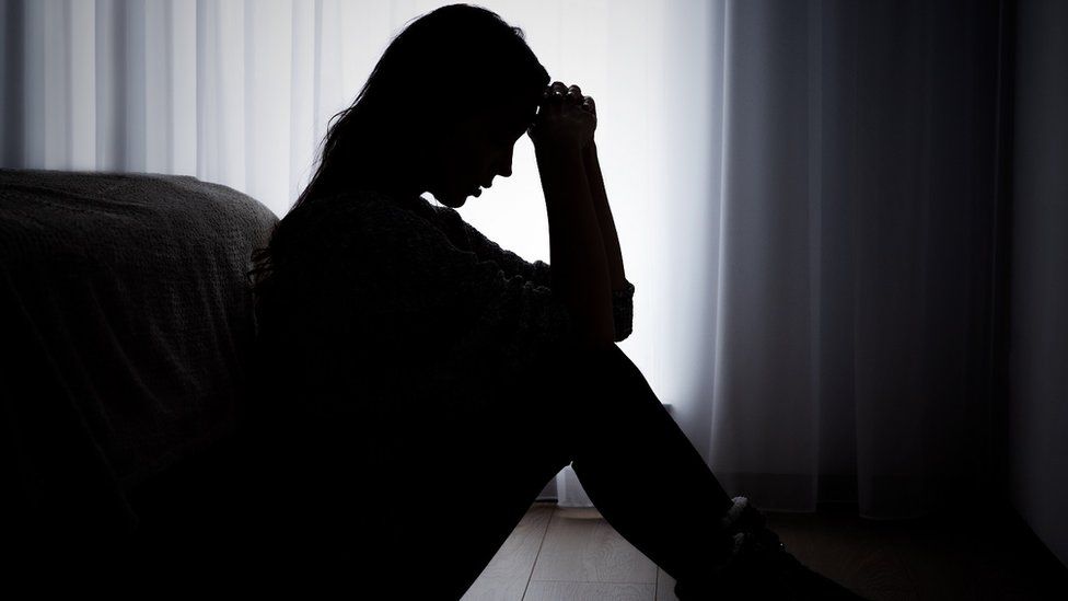 depressed woman silhouette