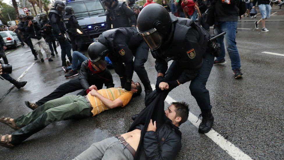 Riot police in Barcelona