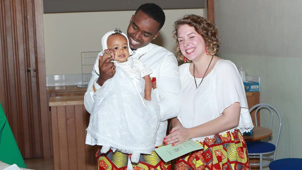 Astrid, Mike and their daughter