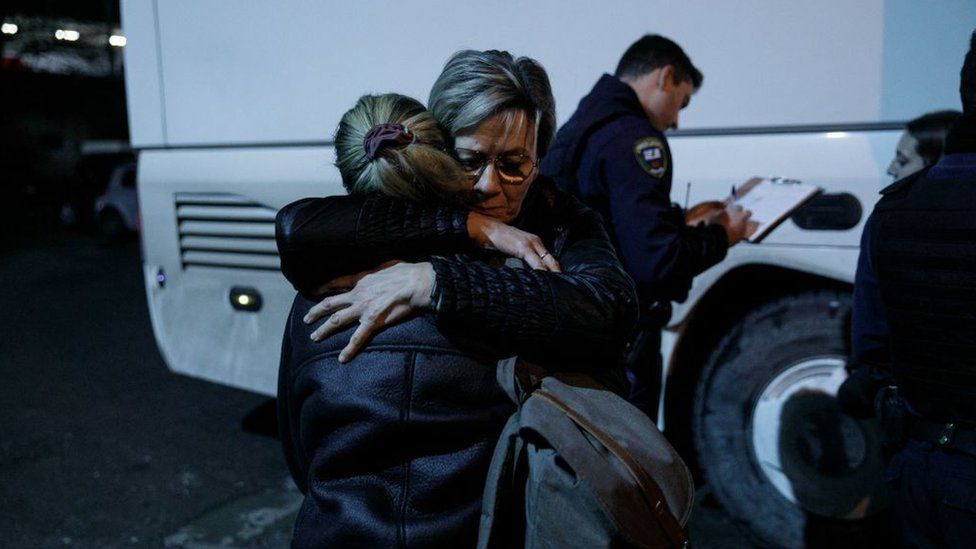 Passengers rescued from the train crash arrive at Thessaloniki railway station, Greece