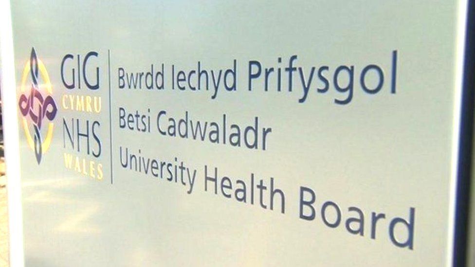 A sign for Betsi Cadwaladr University Health Board