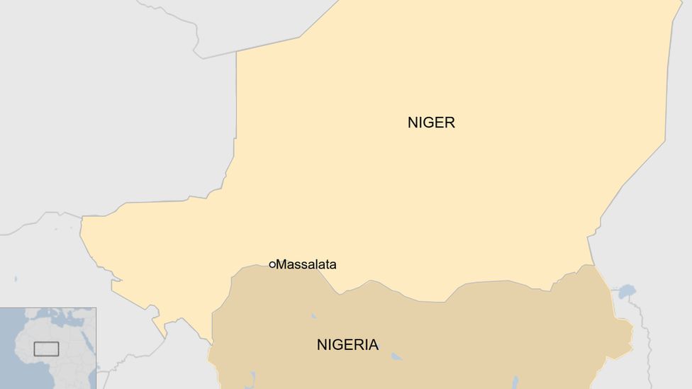 A map showing Niger