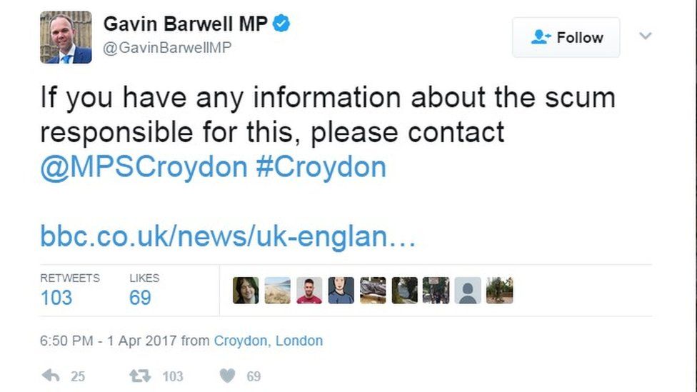 Gavin Barwell tweet