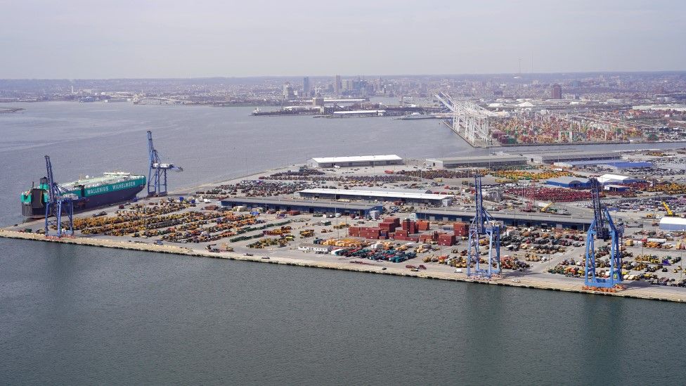 Container yard at Port of Baltimore