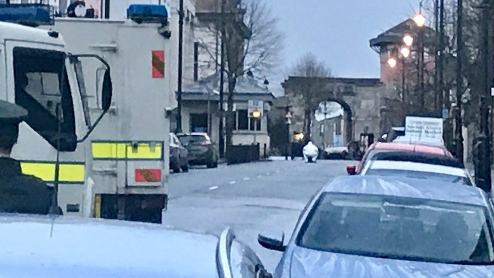 police cordon at scene of Londonderry bomb