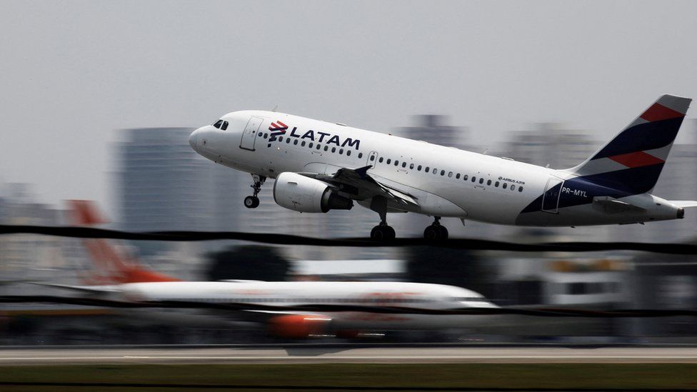 Latam Airlines jet takes off