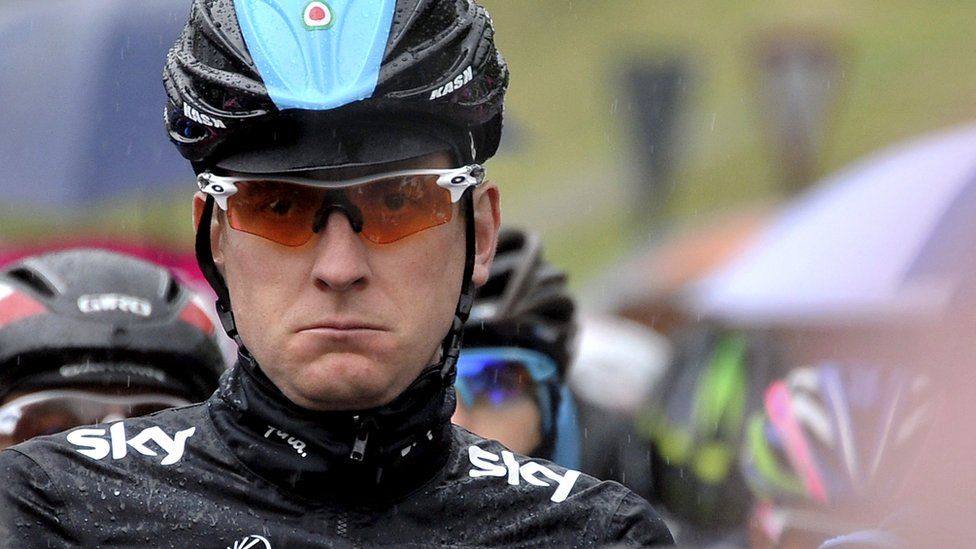Bradley Wiggins waits at the start of the twelfth stage of the Giro d'Italia 2013
