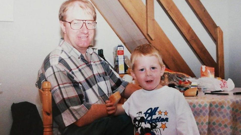 Michael Campbell with his father