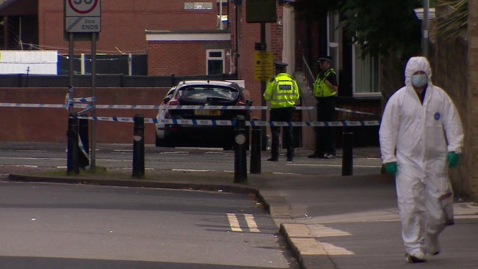 A crime scene in Francis Street, Chapeltown