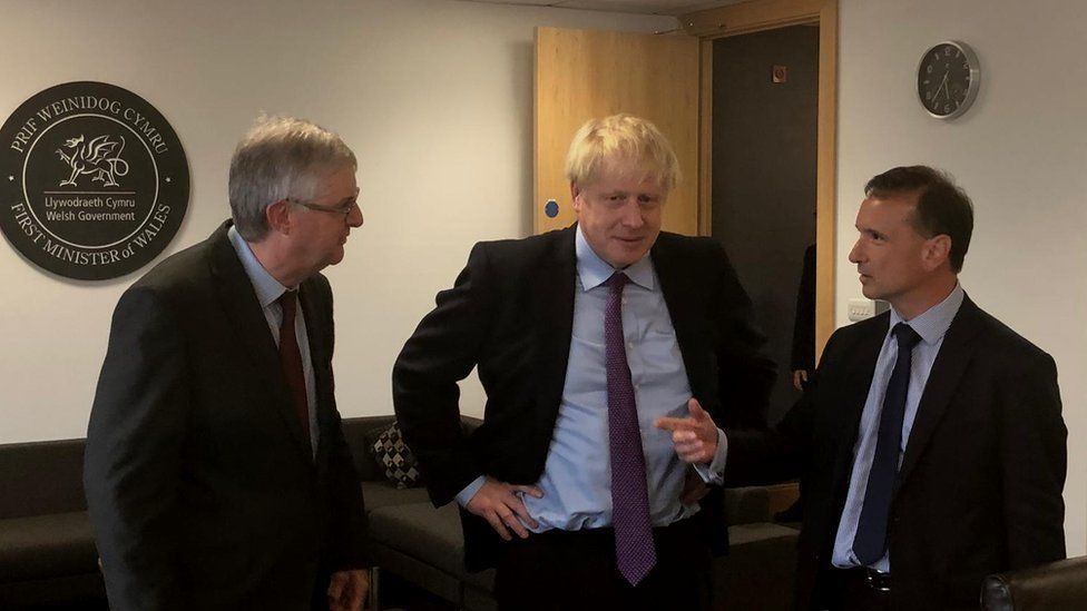 Mark Drakeford, Boris Johnson and Alun Cairns