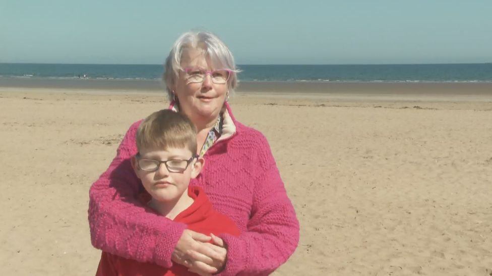 Ann Buchanan and grandson Jensen were reunited in St Andrews