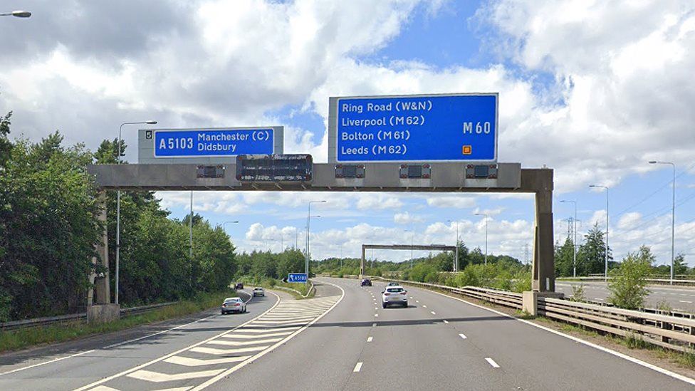 man knocked down and killed on m60 motorway bbc news man knocked down and killed on m60 motorway bbc news
