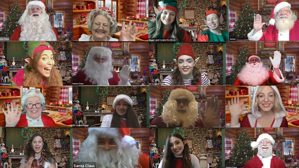 A training session for Santa and his staff on Zoom